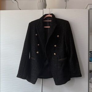 SHEIN  Black Blazer with Gold Buttons